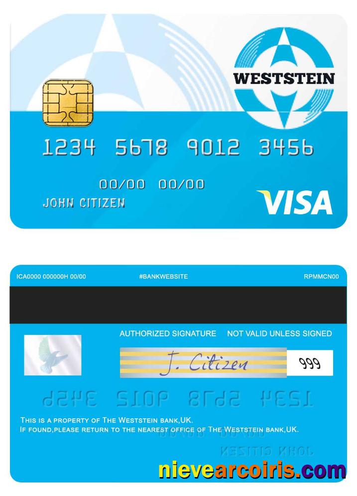 UK Weststein bank visa card